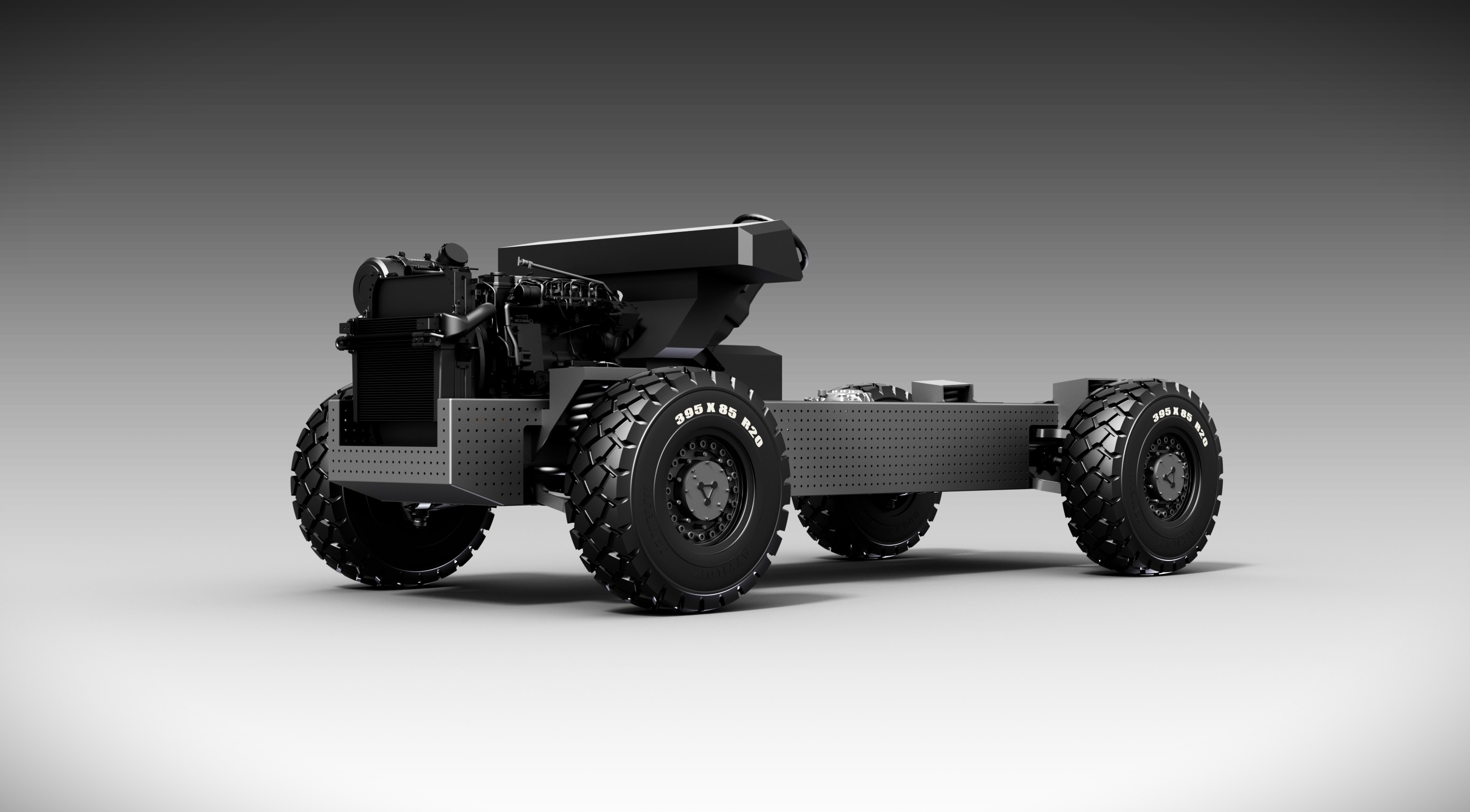 FGD 4×4 integrated chassis — frame, powertrain and cooling
